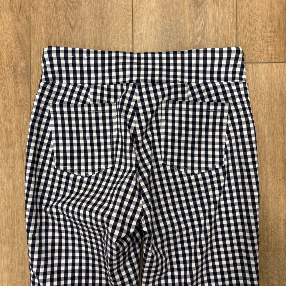 🌟J. MCLAUGHLIN🌟 GINGHAM CHECK PULL ON STRETCH PANT NAVY / WHITE SZ 8 - Picture 6 of 6